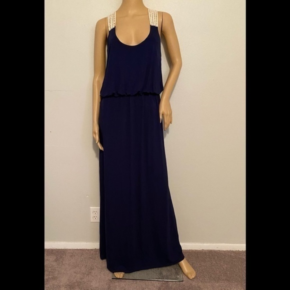 Filly flair navy blue Maxi dress size L